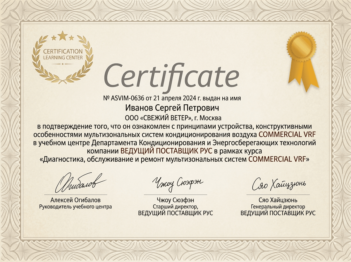 Сертификат авторизации Panasonic